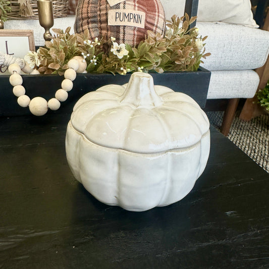 Ceramic pumpkin jar