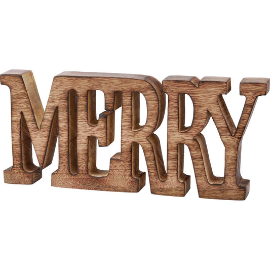 Wood Merry Sign