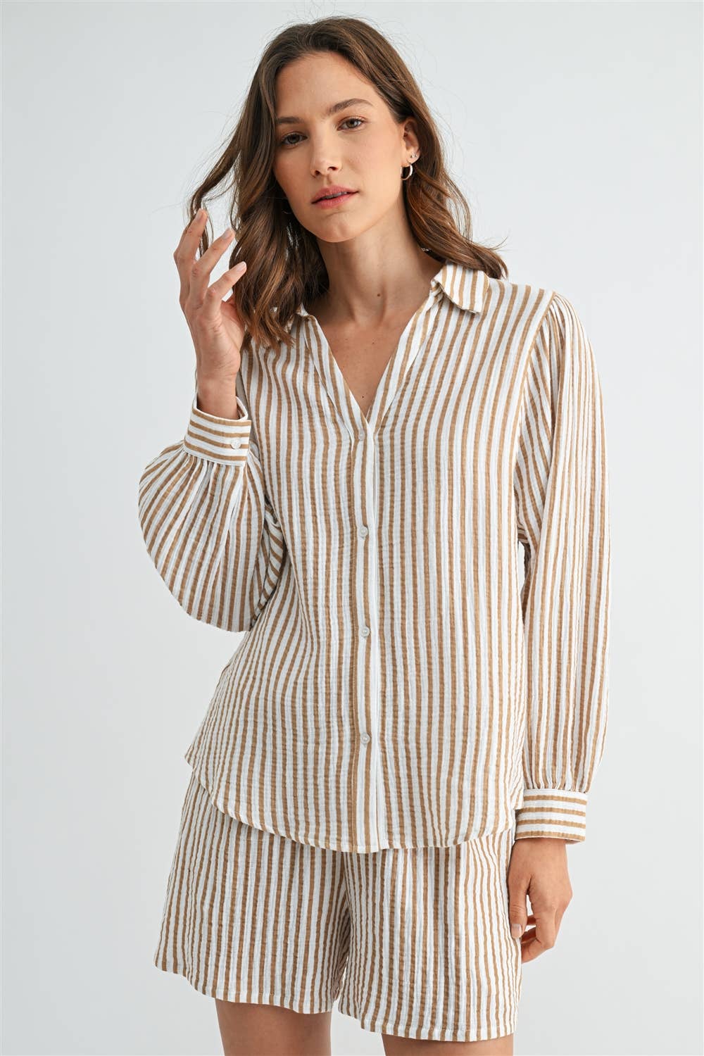 Giada Gauze Stripe Top