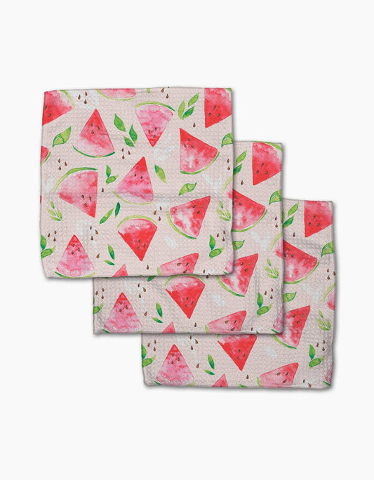 S/3 Watermelon Slice Dishcloths