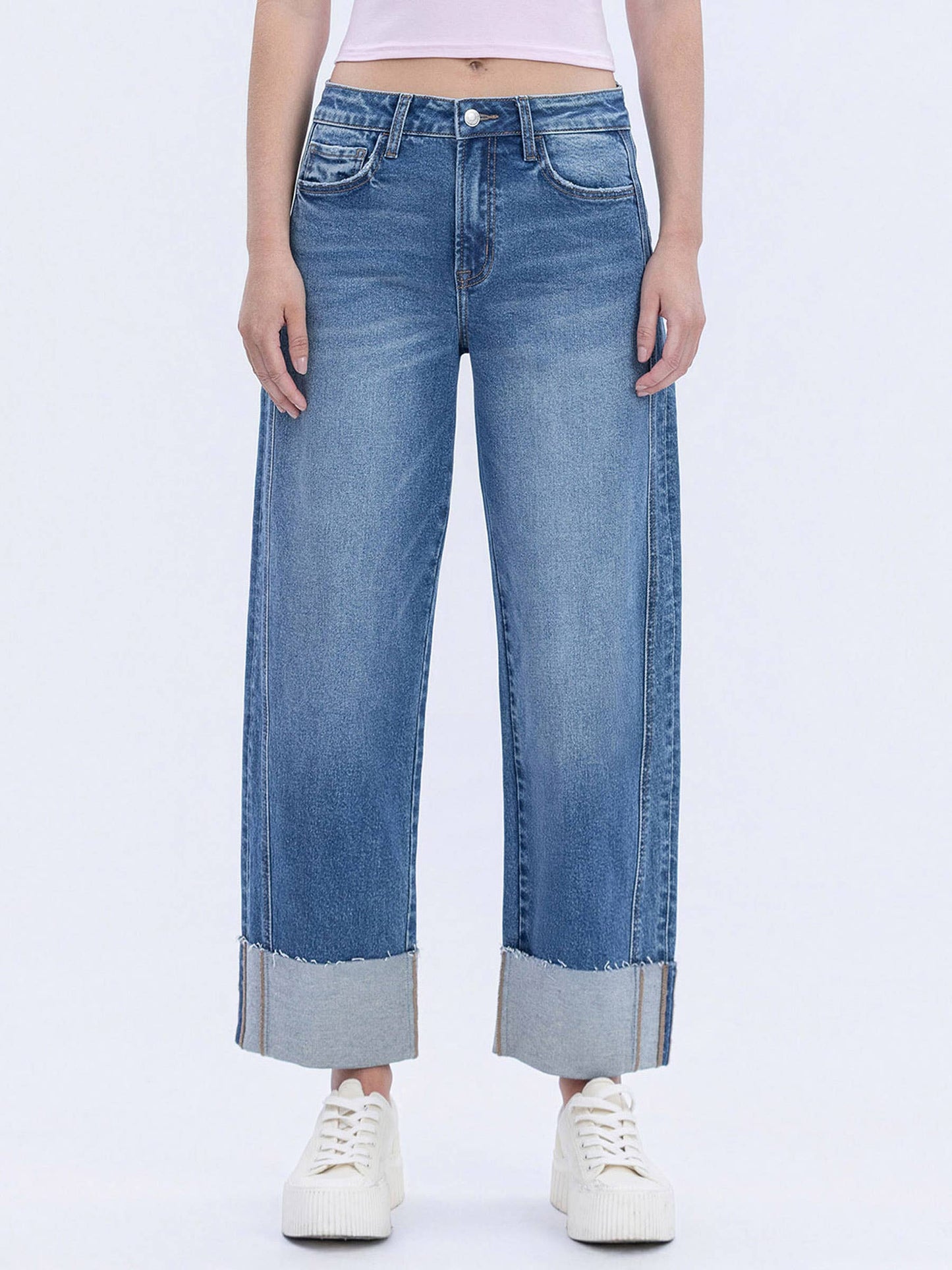 Charlie Cuffed Barrel Jeans