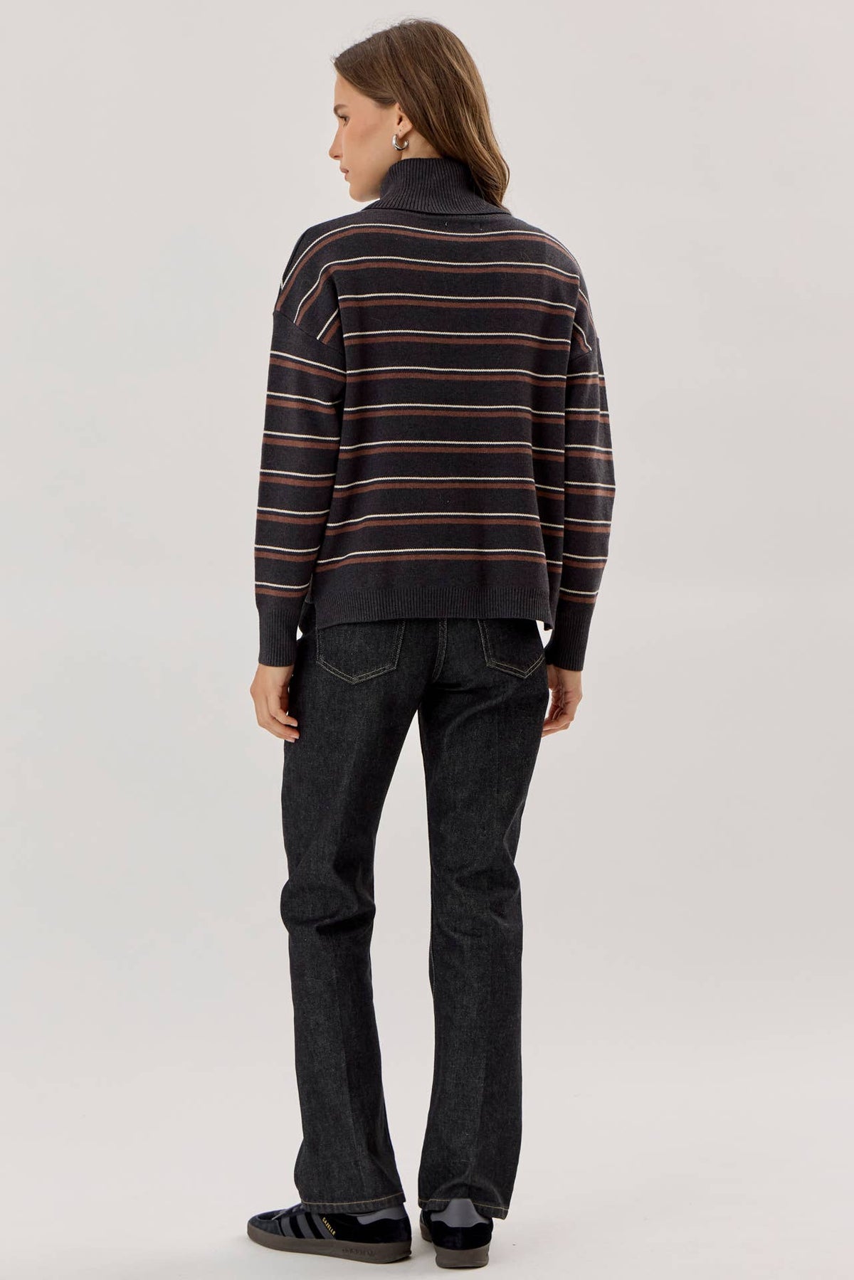 Striped Turtleneck Sweater