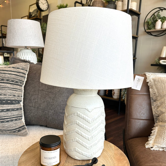 White Chevron Lamp