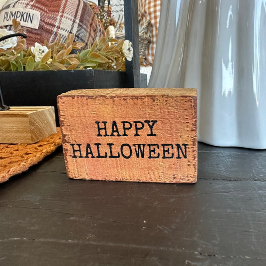 Happy Halloween Block Sign