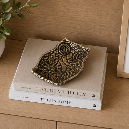 Brass Owl Tray