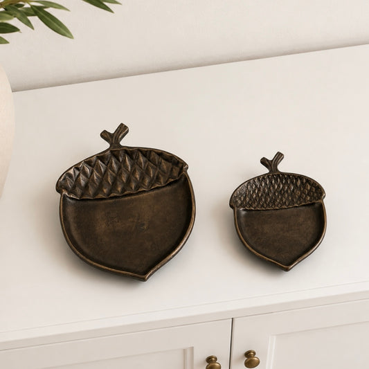 Brown Metal Acorn Tray