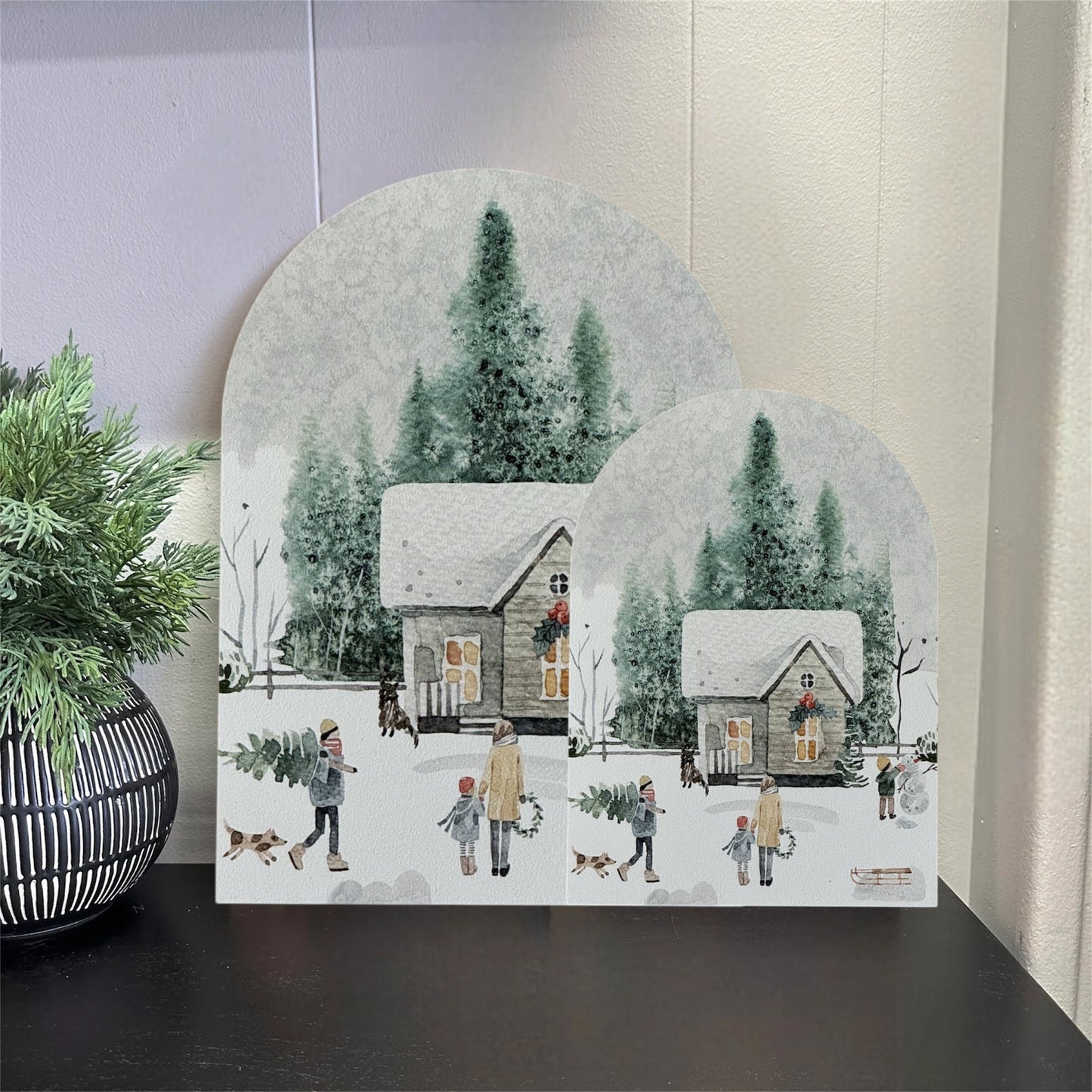 Winter House Scene Arch