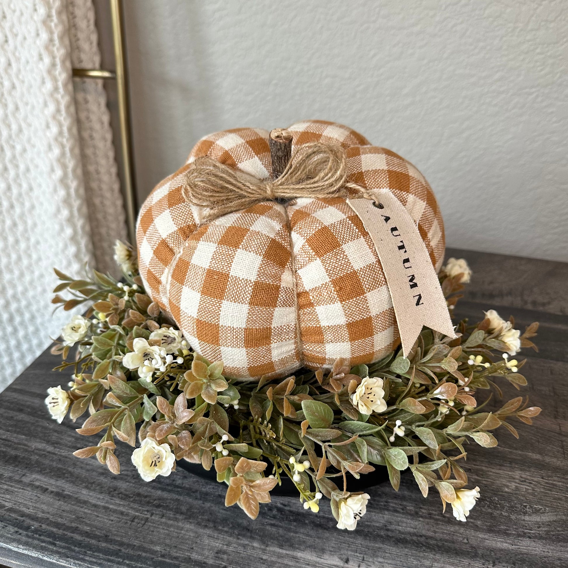 Rust Plaid Pumpkin