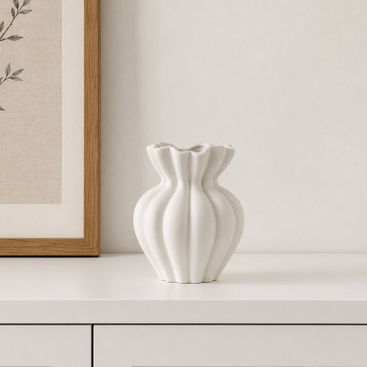Ruffle Ceramic Vase
