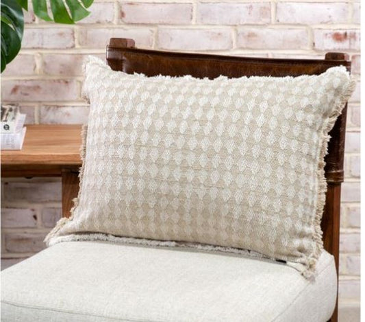 Beige Diamond Pattern Pillow