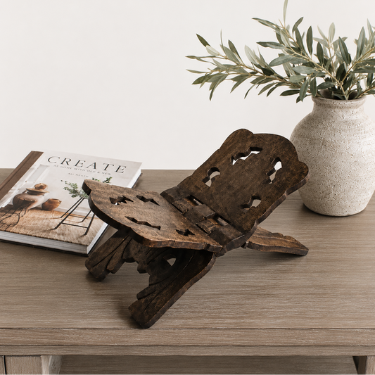 Carved Wood Book Holder
