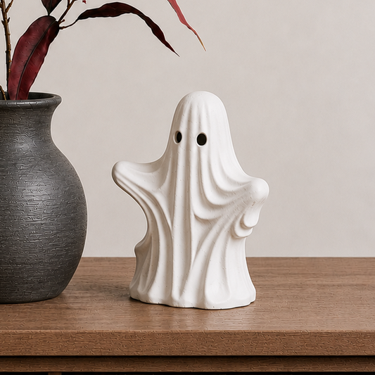 White Cement Ghost Decor