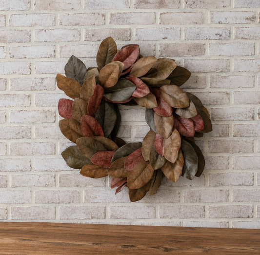 26" Fall Magnolia Door Wreath