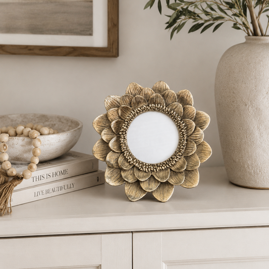 Gold Flower Picture Frame