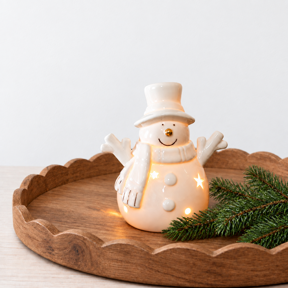 LED Ceramic Snowman