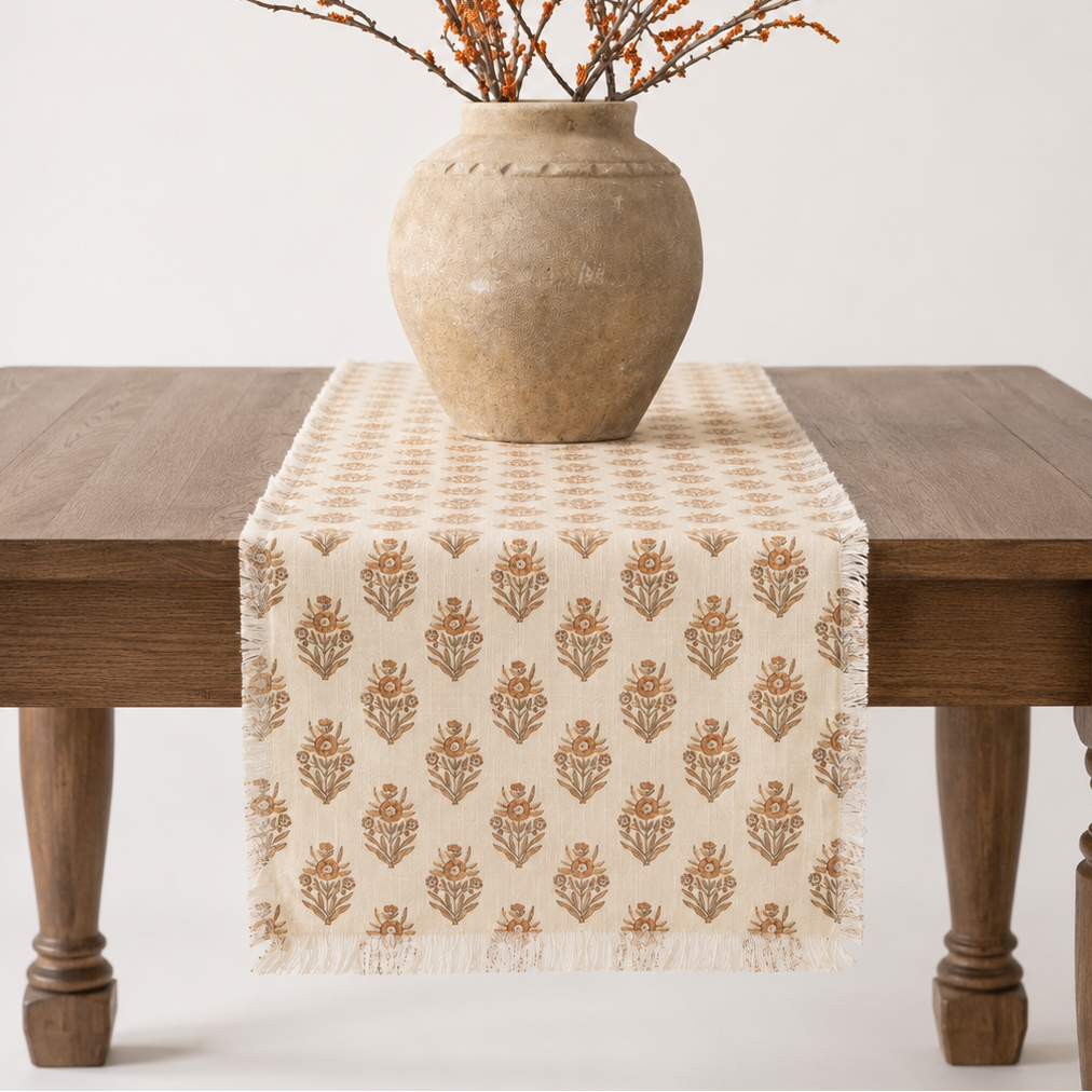 Harvest Block Print Table Runner