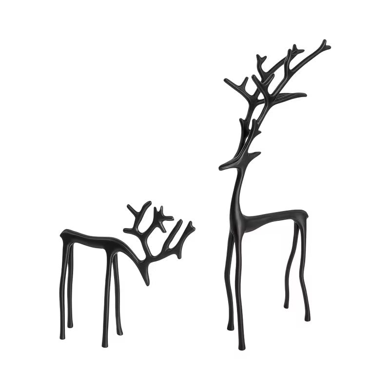 S/2 Black Metal Reindeer