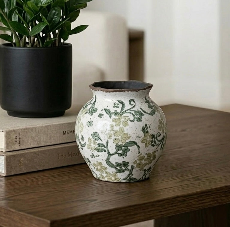 Green Floral Vase