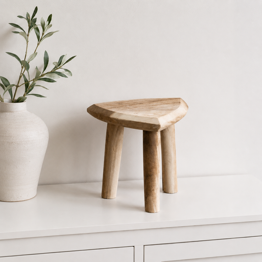 Decorative home accent wood stool riser