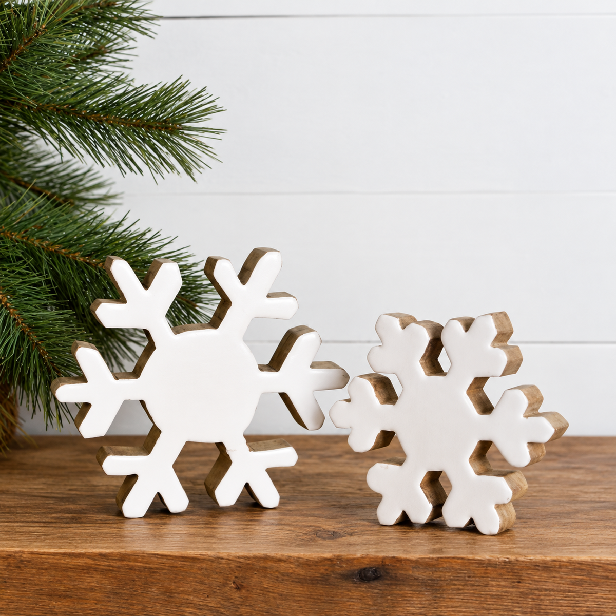 Enamel Wood Snowflake
