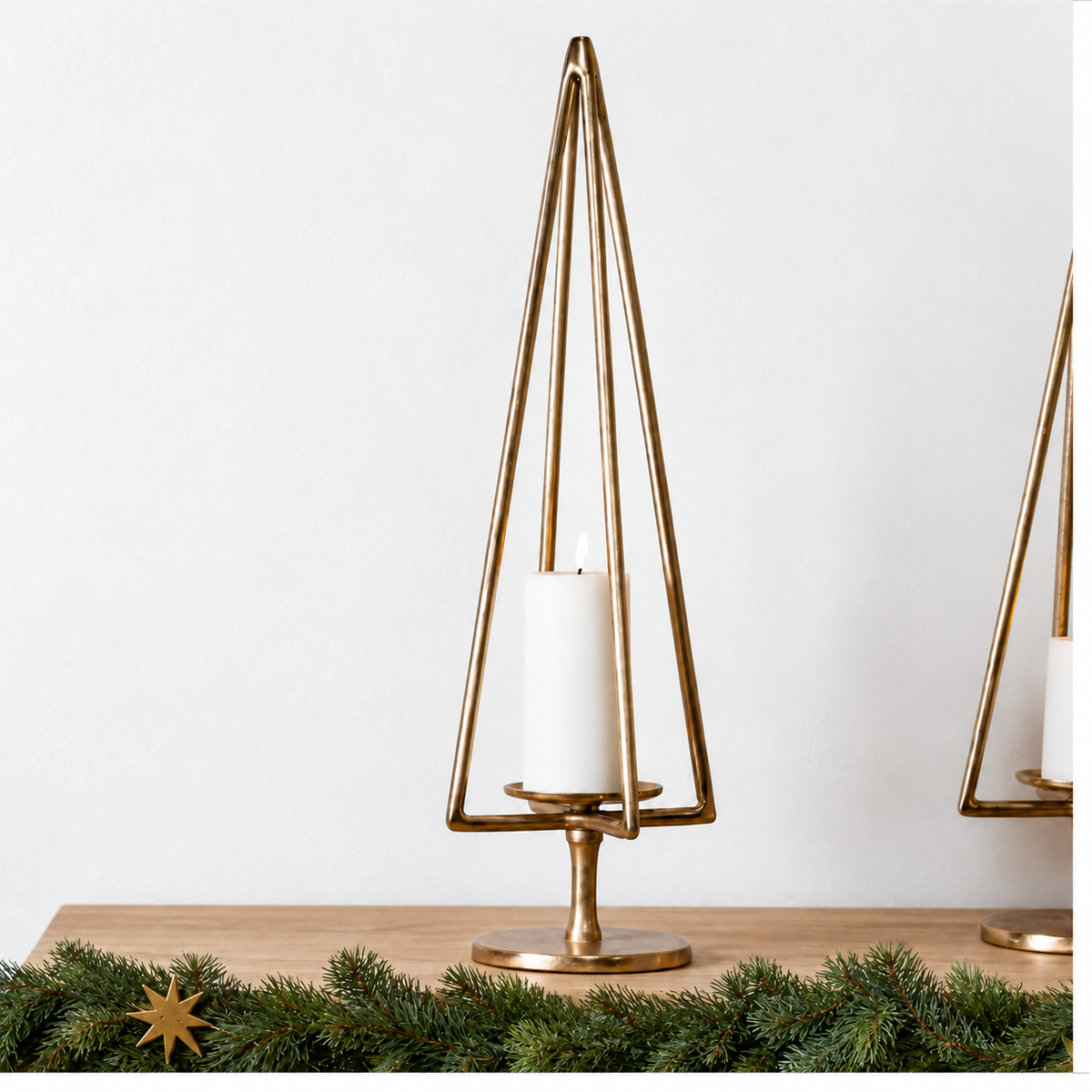 Gold Tree Pillar Holder
