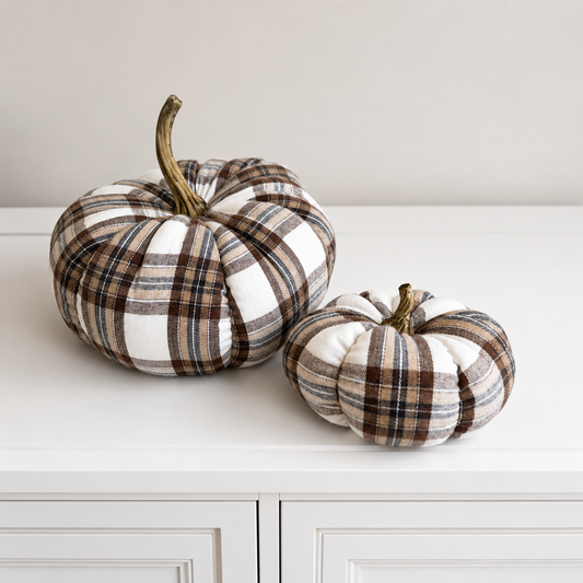 Fall Flannel Plush Pumpkin