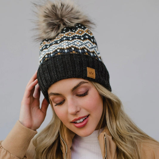 Charcoal and Mustard Pattern Hat
