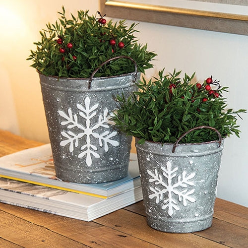 Metal Snowflake Bucket