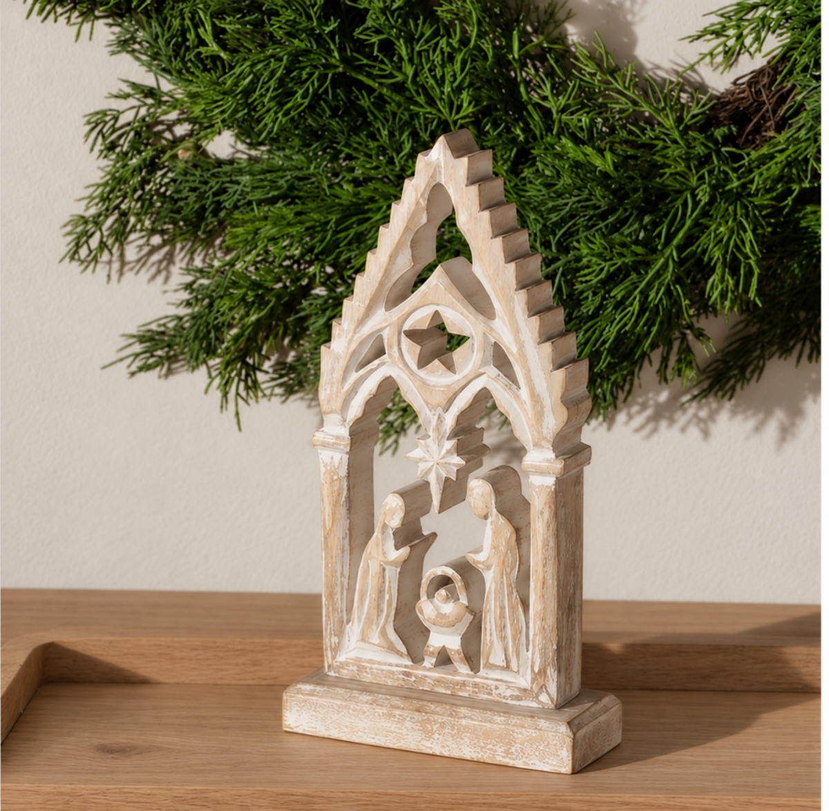 Wood Nativity Scene