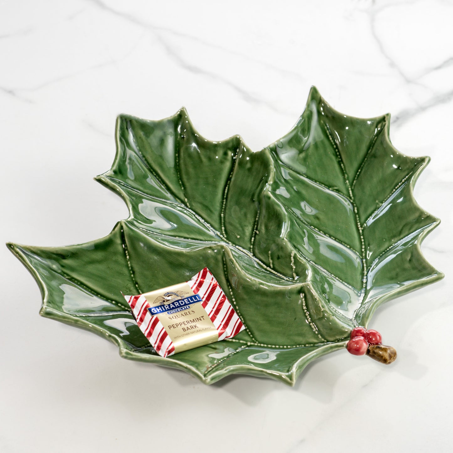 Ceramic Holly Leaf Plate