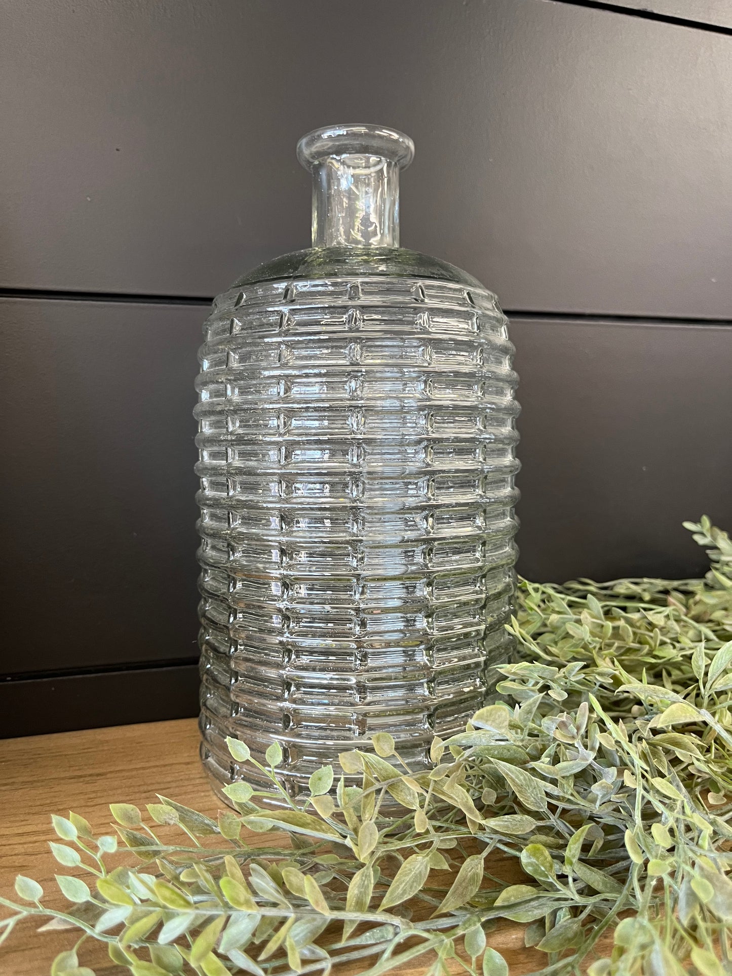 Ribbed Glass Vase