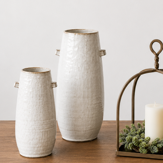 off white tall ceramic vase