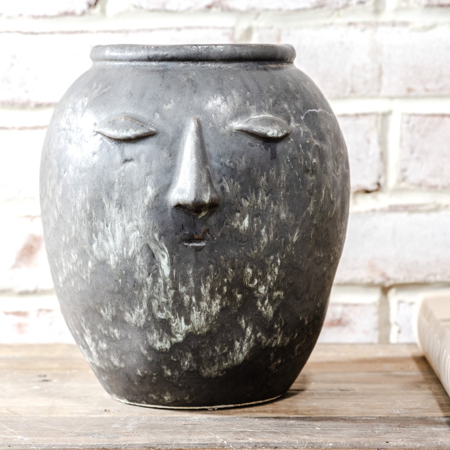 Charcoal Face Vase