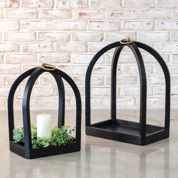 Black Wood Lantern