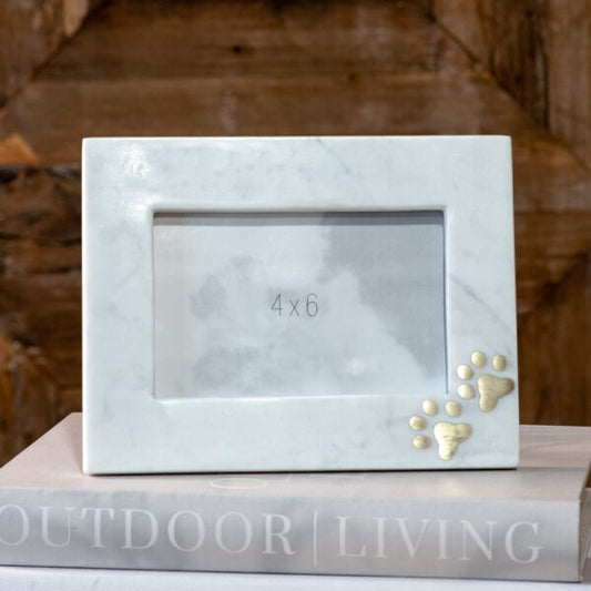 Marble Paw Prints Picture Frame