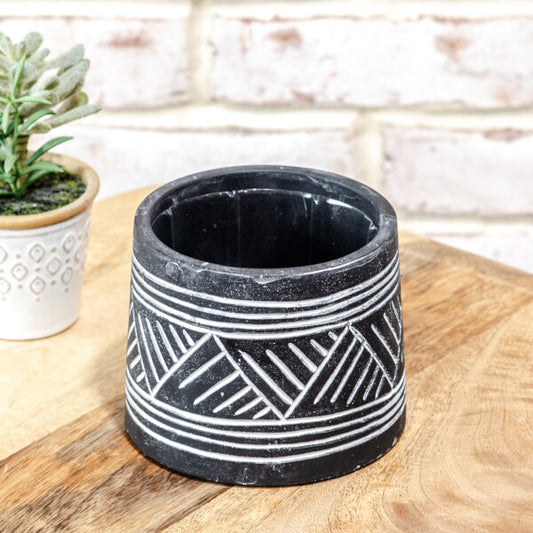 Black Cement Planter