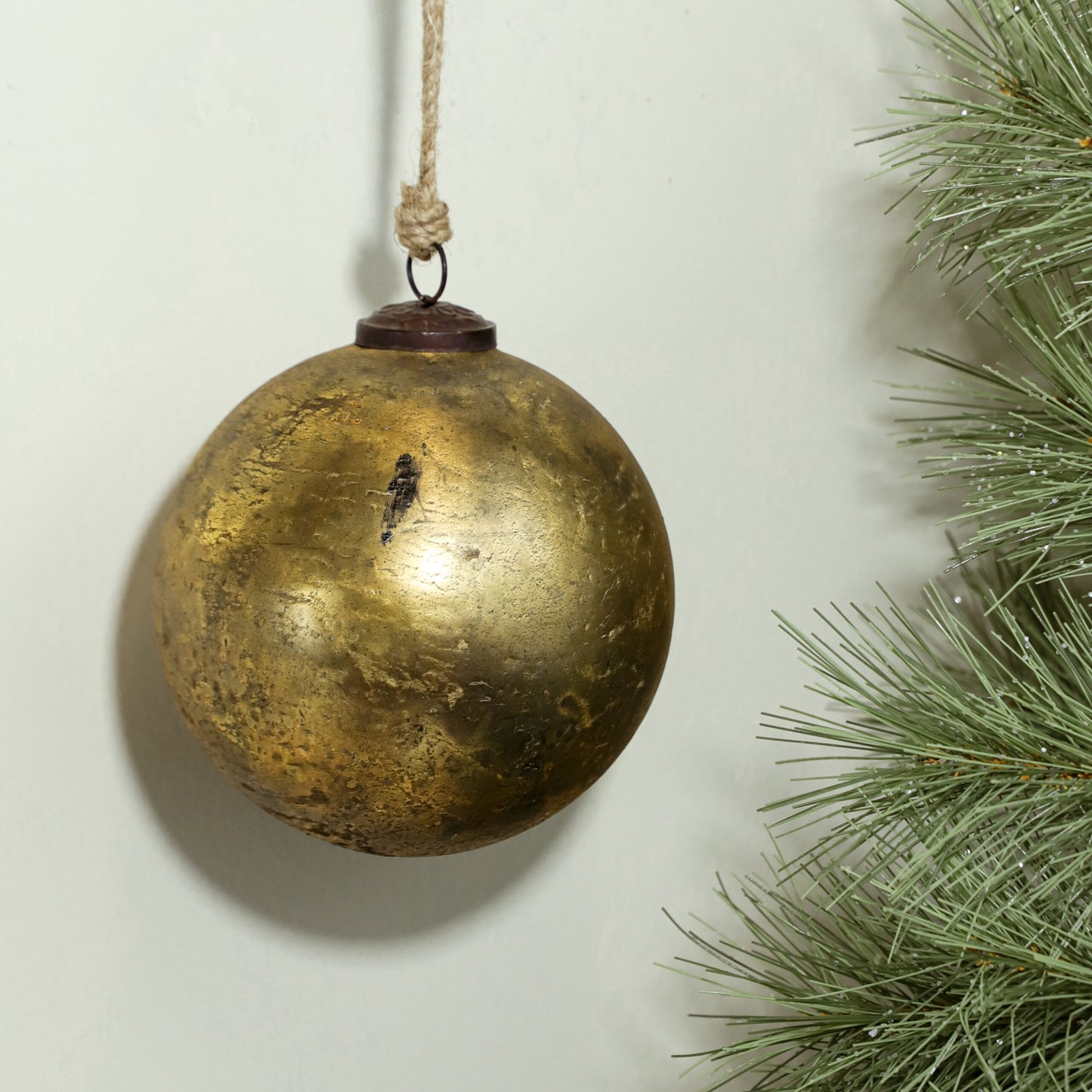 Antique Gold Glass Ornament