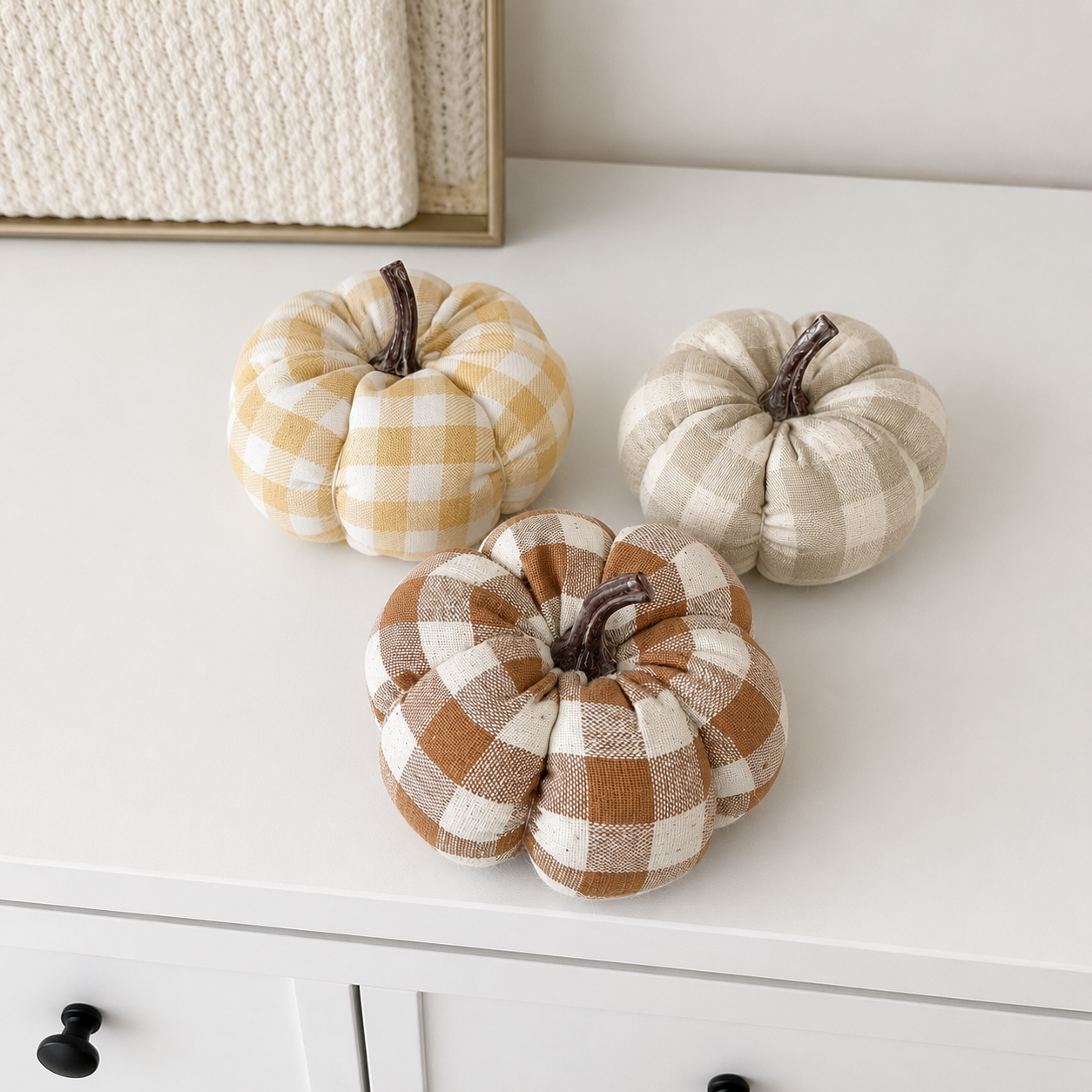 Plush Checkered Pumpkin