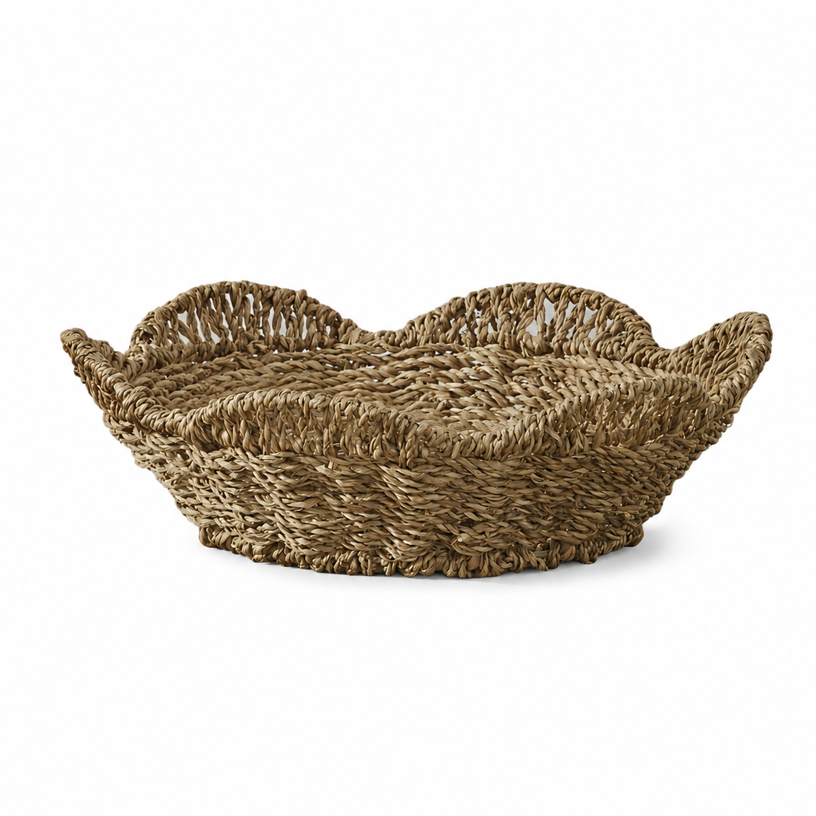 Round Scalloped Woven Basket