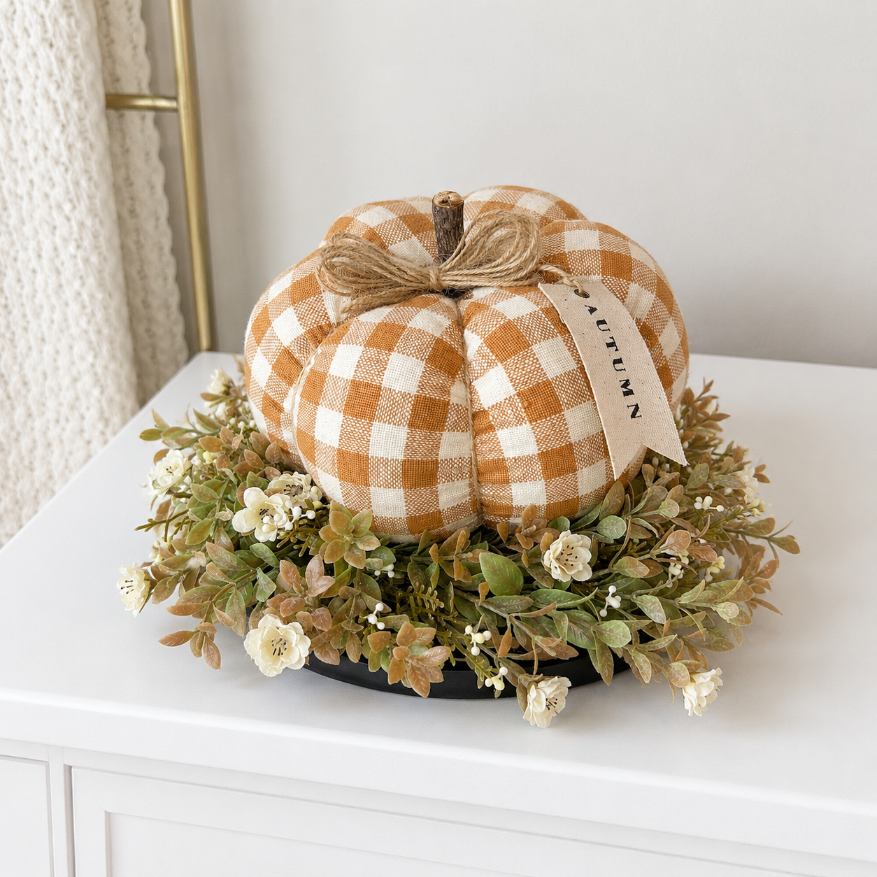 Rust Plaid Pumpkin