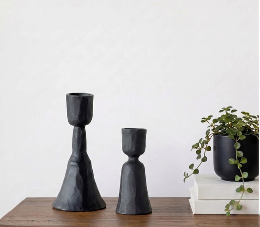 S/2 Onyx Candle Holders