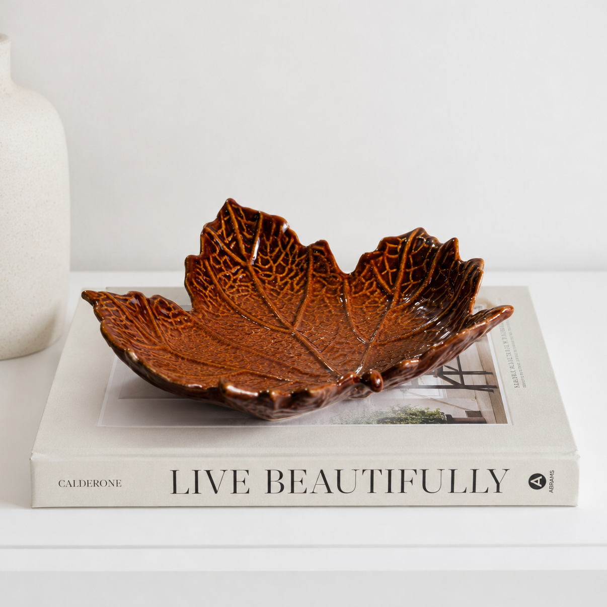 Stoneware Maple Leaf Tray
