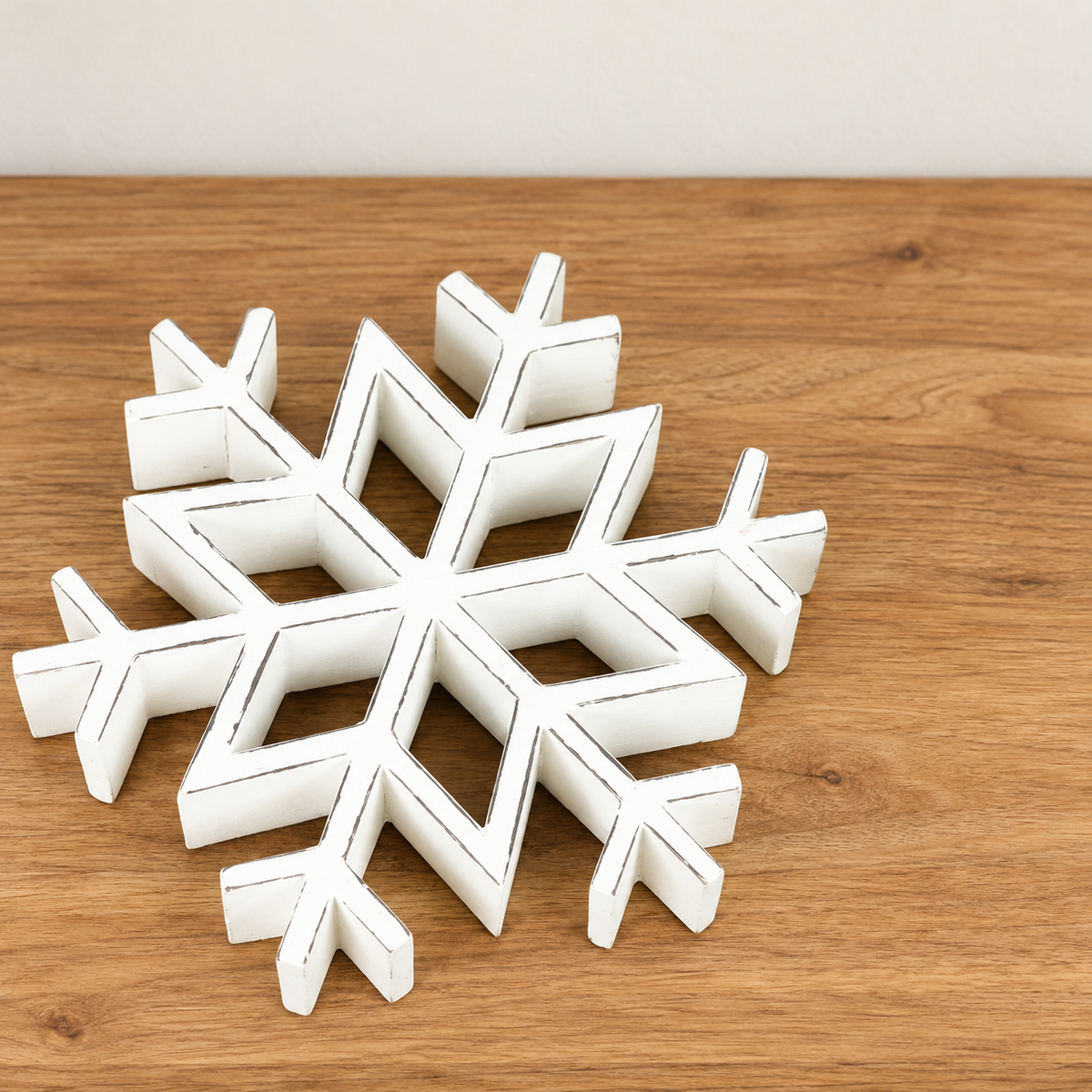 Whitewash Wood Snowflake