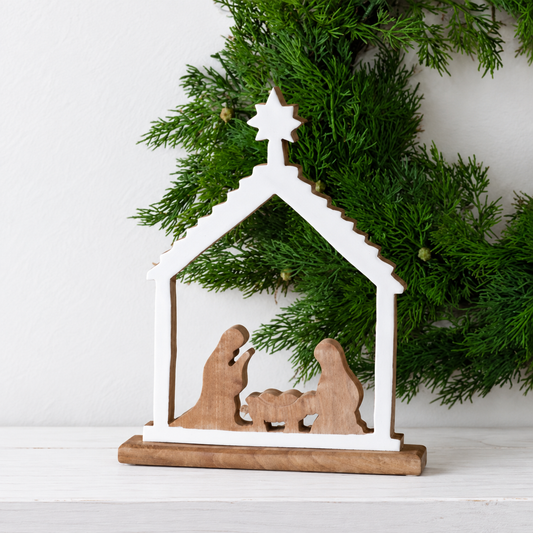 Wood Nativity Scene