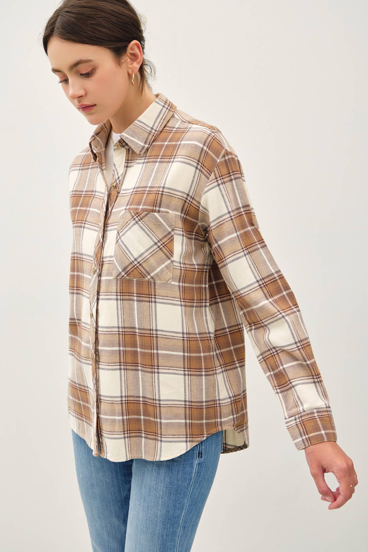 Taupe Plaid Shirt