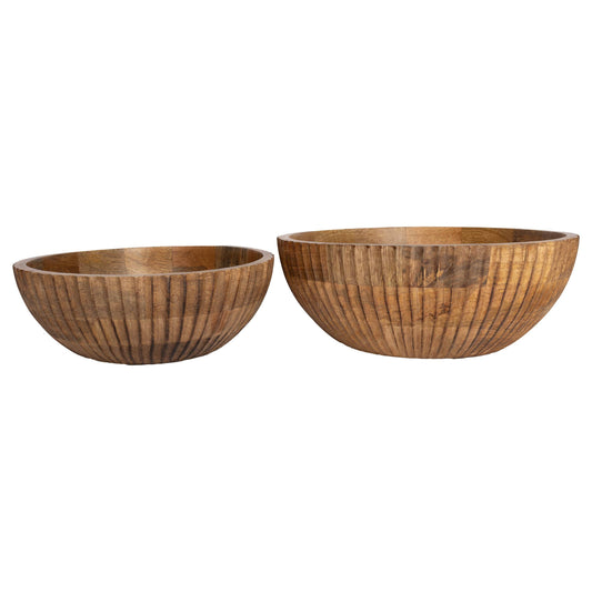 Ribbed Mango Wood Bowl