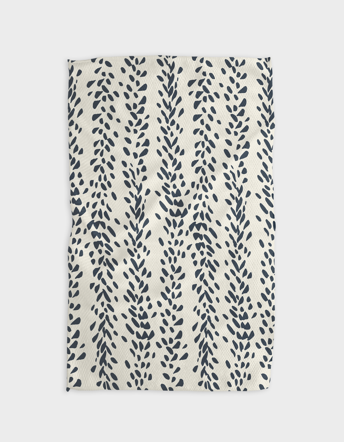 Geometry Reeds Print Midnight Tea Towel