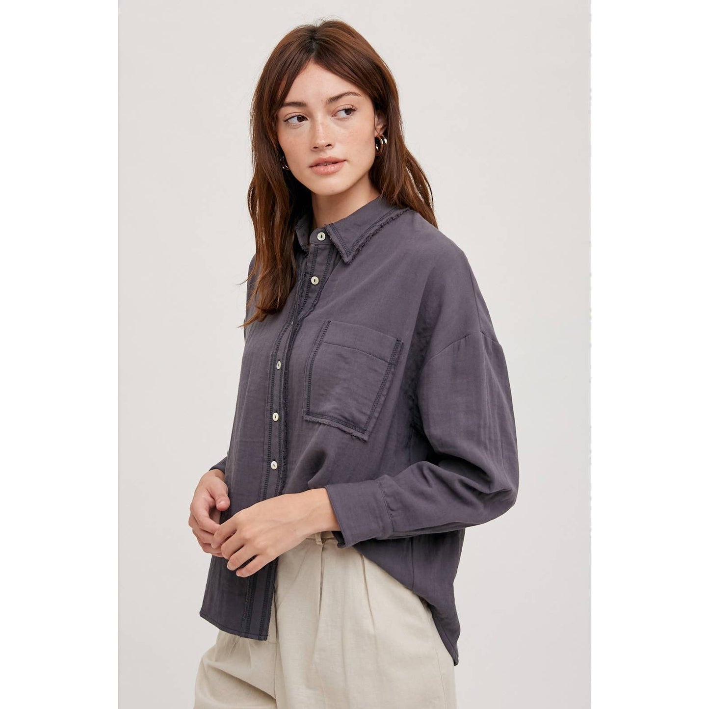 Clara Button Top
