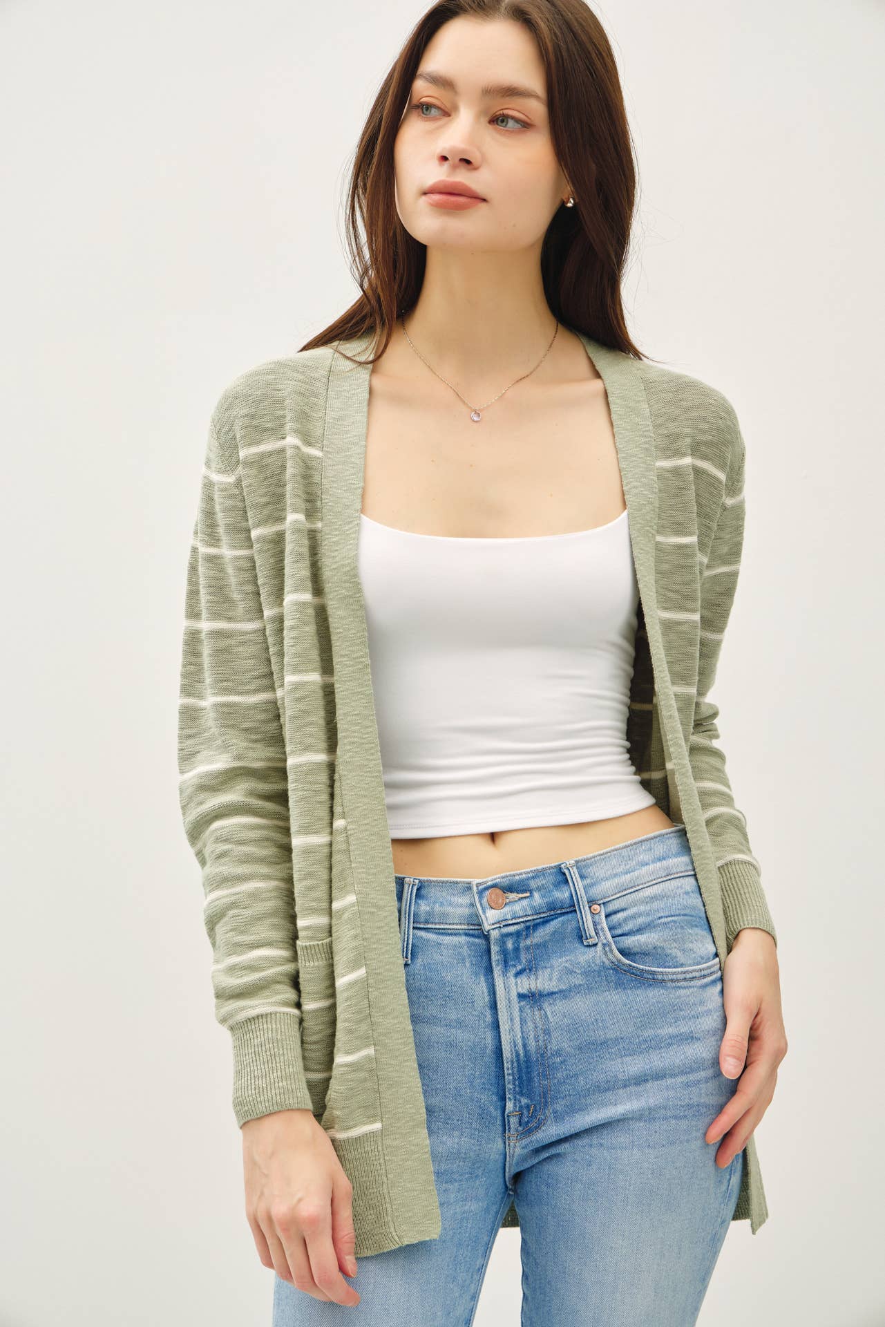 Sage Stripe Cardigan