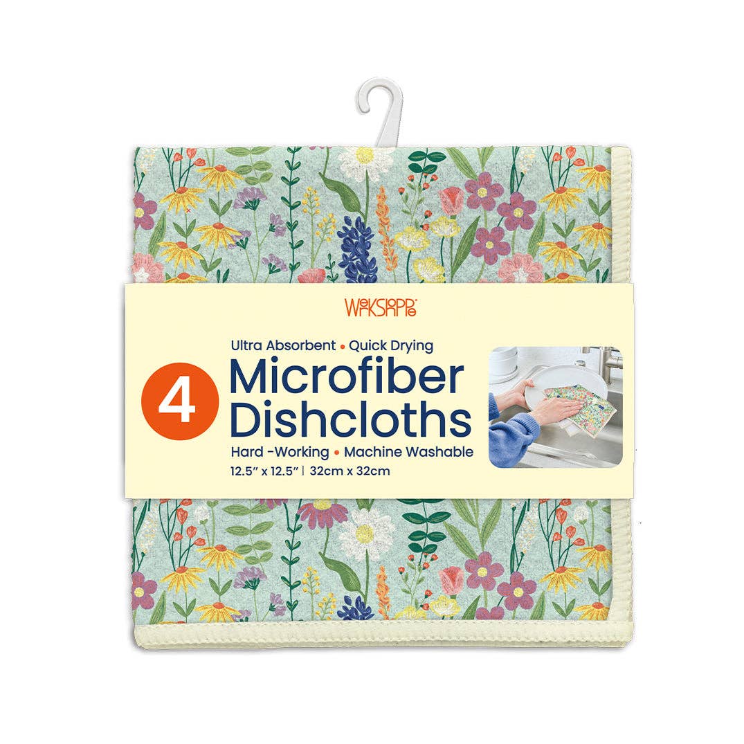 S/4 Dishcloths | Wildflower Print